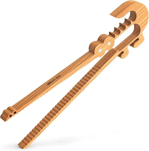 Crocodile-Shaped Wooden Toaster Tongs