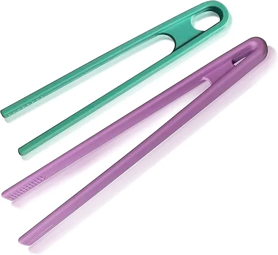 Toaster Tongs - (Set of Two) Silicone Tongs for Cooking