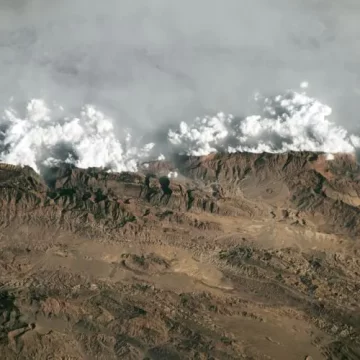 A Celestial View ISS Astronaut Captures Stunning Wall of Haze Over Pakistan's Sulaiman Mountains